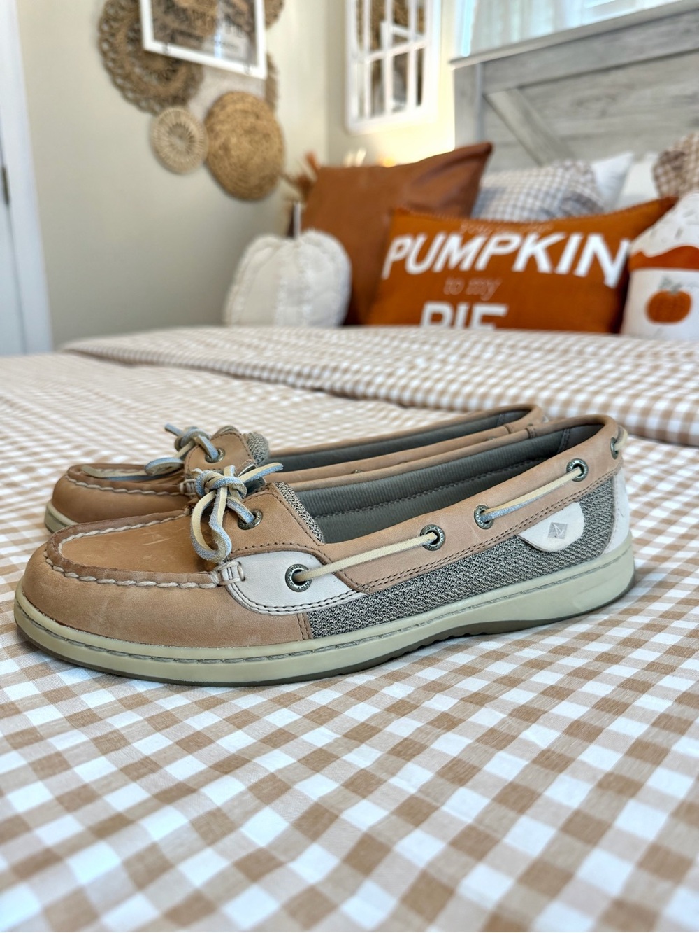 Sperry Two-Tone Tan and Gray Boat Shoes